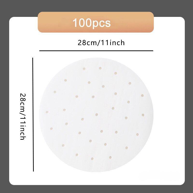 100pcs Round Steamer Paper Baking Disposable Barbecue Silicone Paper