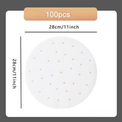 100pcs Round Steamer Paper Baking Disposable Barbecue Silicone Paper