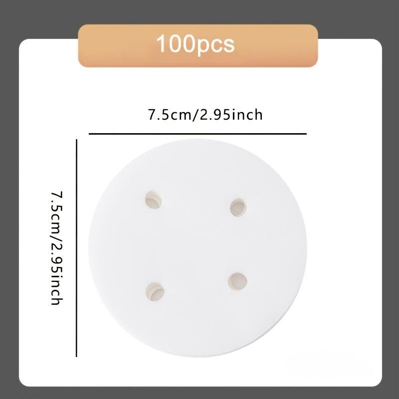 100pcs Round Steamer Paper Baking Disposable Barbecue Silicone Paper