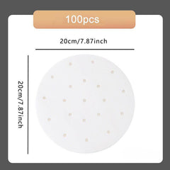 100pcs Round Steamer Paper Baking Disposable Barbecue Silicone Paper