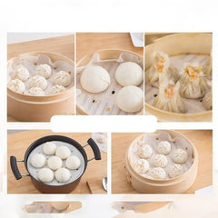 100pcs Round Steamer Paper Baking Disposable Barbecue Silicone Paper