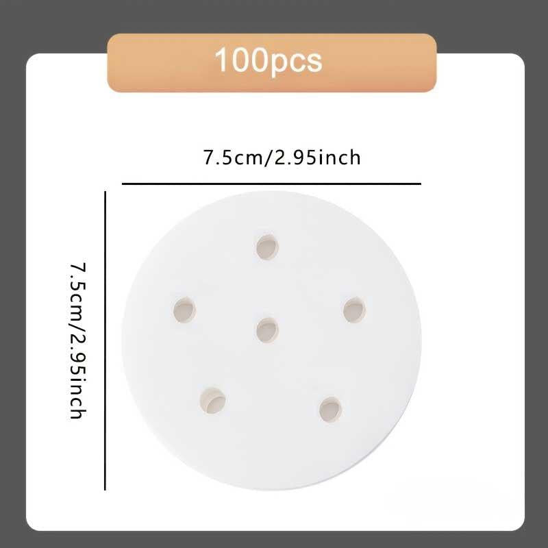 100pcs Round Steamer Paper Baking Disposable Barbecue Silicone Paper