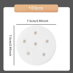 100pcs Round Steamer Paper Baking Disposable Barbecue Silicone Paper
