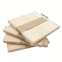200pcs Natural Wooden Ice Cream Sticks DIY Craft Garden Label Popsicle