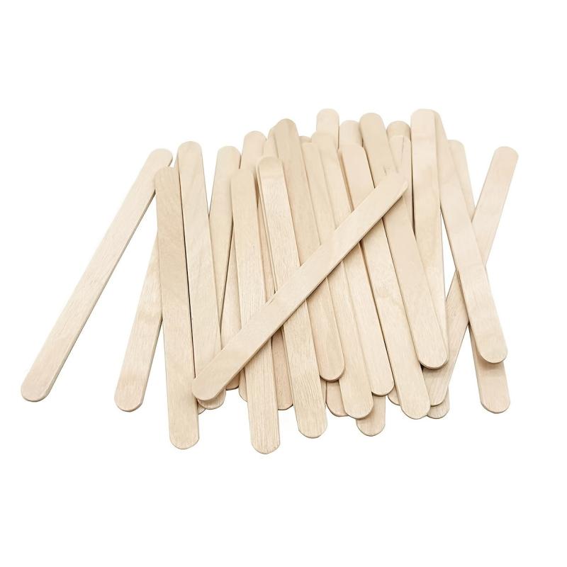 200pcs Natural Wooden Ice Cream Sticks DIY Craft Garden Label Popsicle