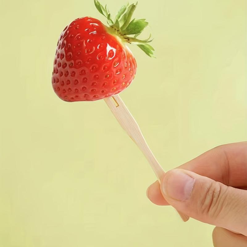 200 PCS Mini Bamboo Forks Cocktail Forks Small Forks Disposable Tiny Food Picks