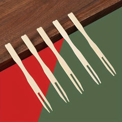 200 PCS Mini Bamboo Forks Cocktail Forks Small Forks Disposable Tiny Food Picks