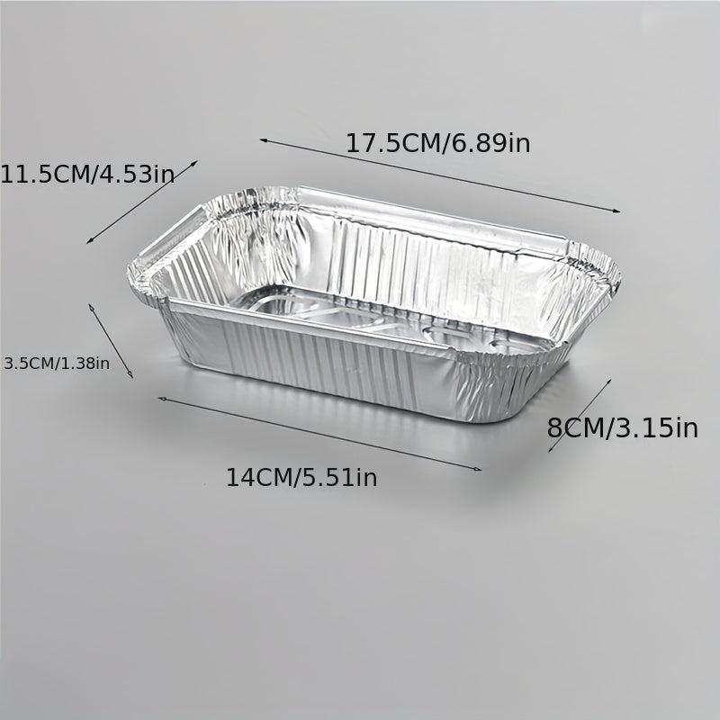 30pcs Aluminum Pans With Lid 260ml 410ml Rectangular Foil Box