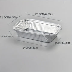 30pcs Aluminum Pans With Lid 260ml 410ml Rectangular Foil Box