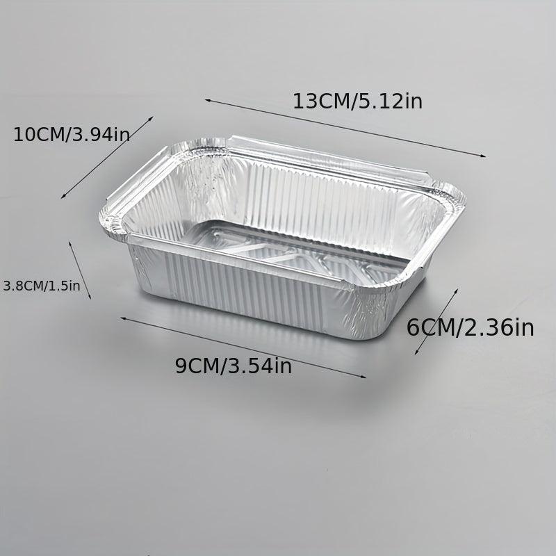 30pcs Aluminum Pans With Lid 260ml 410ml Rectangular Foil Box
