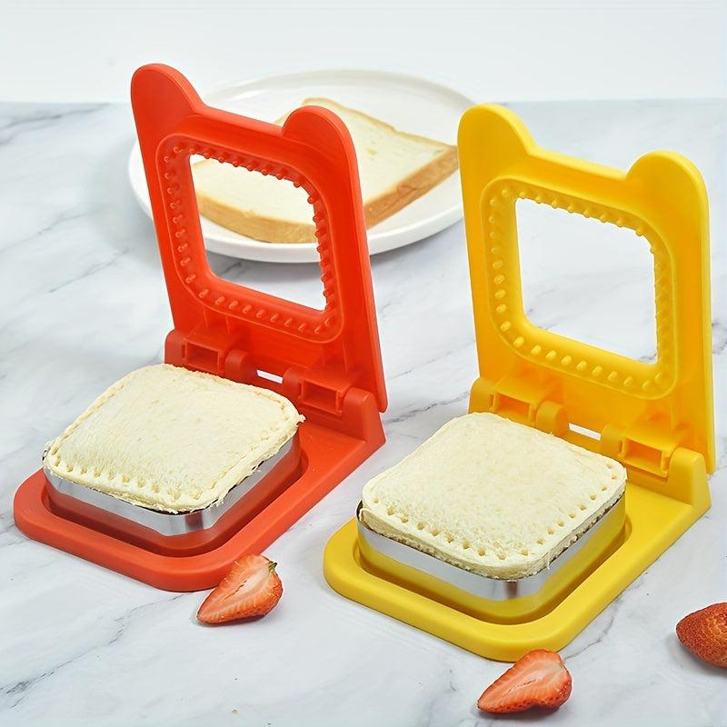2pcs Stainless Steel Square Sandwich Mold Maker Bread Cutting Guide