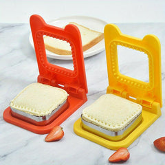 2pcs Stainless Steel Square Sandwich Mold Maker Bread Cutting Guide