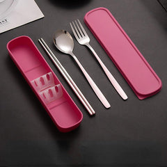 Portable Stainless Steel Tableware Set for Camping Hotel Outdoor