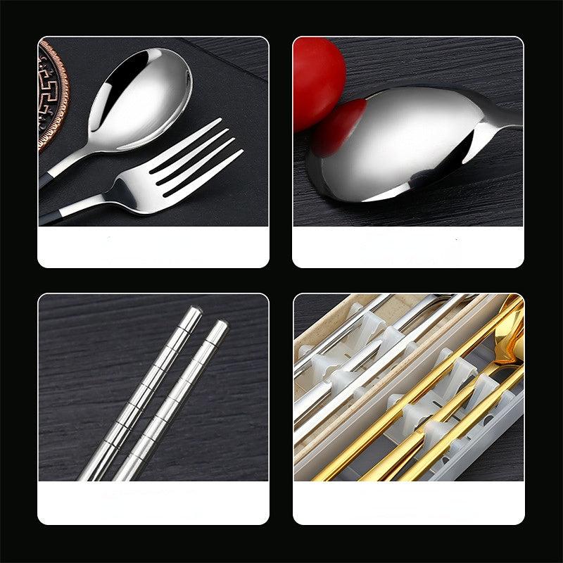Portable Stainless Steel Tableware Set for Camping Hotel Outdoor