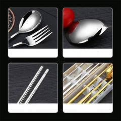 Portable Stainless Steel Tableware Set for Camping Hotel Outdoor