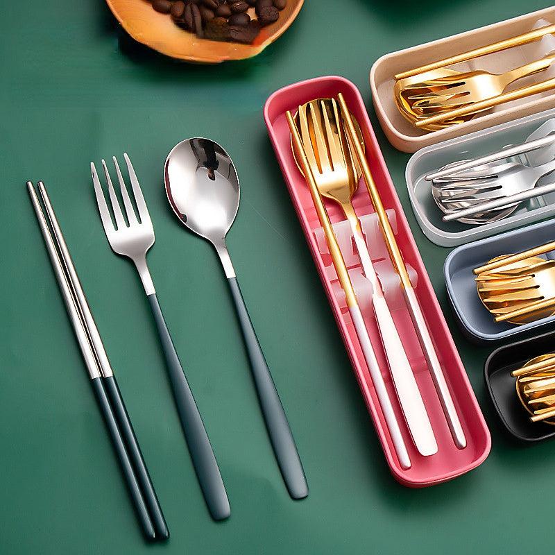 Portable Stainless Steel Tableware Set for Camping Hotel Outdoor