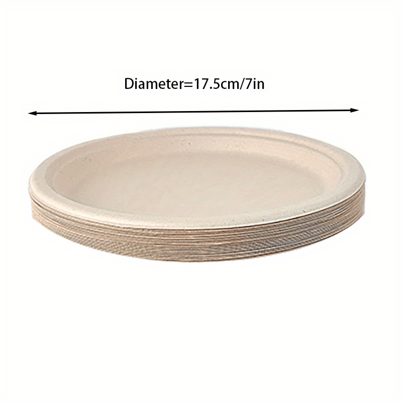 10 Pcs Sugarcane Pulp Degradable Dinner Plates