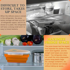 Expandable Reusable Pizza Storage Container with 5 Serving Trays