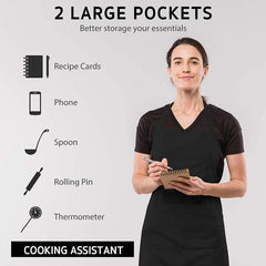 Waterproof Kitchen Apron with 2 Pockets - Cooking, Grilling, Chefs