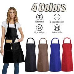 Waterproof Kitchen Apron with 2 Pockets - Cooking, Grilling, Chefs