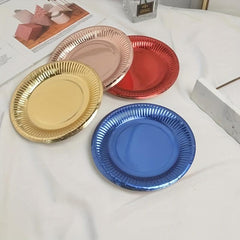 50 Colorful Disposable Paper Plates Bulk Party Birthday