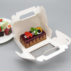 10 Pcs Cookie Boxes With Window Handle Small Cake Case Cupcake Boxes