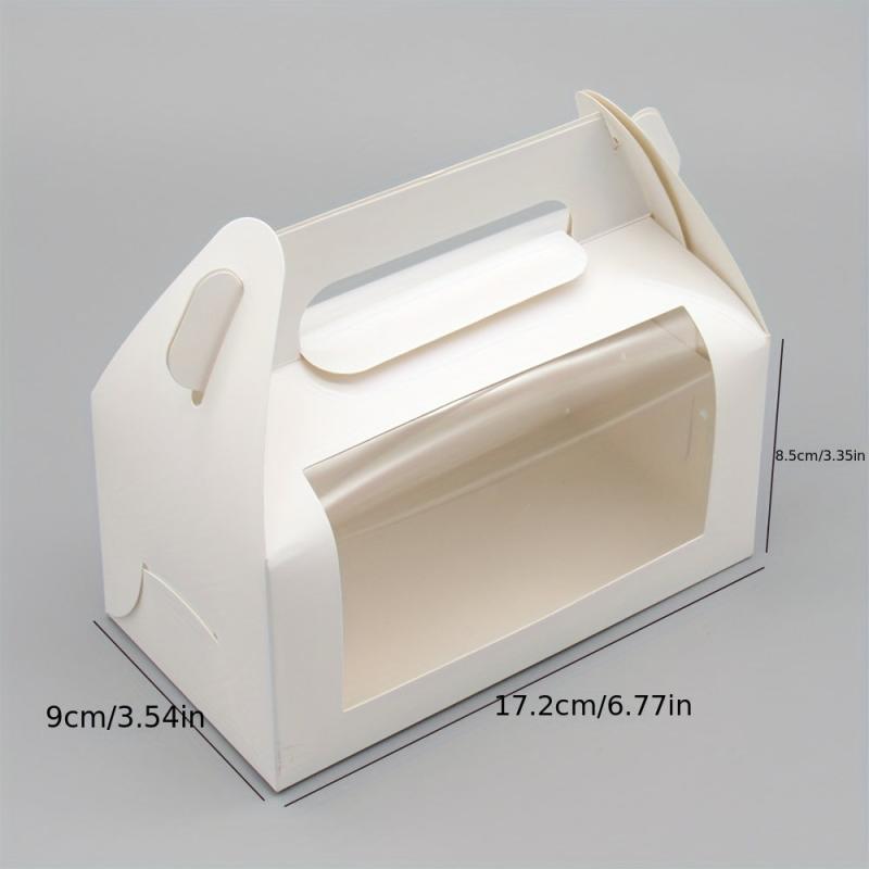 10 Pcs Cookie Boxes With Window Handle Small Cake Case Cupcake Boxes
