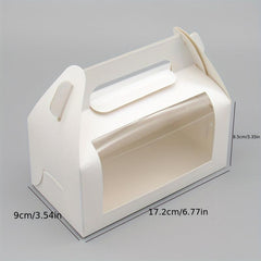 10 Pcs Cookie Boxes With Window Handle Small Cake Case Cupcake Boxes