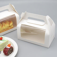 10 Pcs Cookie Boxes With Window Handle Small Cake Case Cupcake Boxes