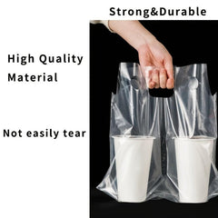 50pcs Transparent Milk Tea Bag Packaging Coffee Cup Beverage Cup Portable Plasti