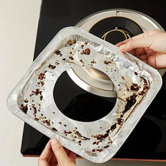 50pcs Aluminum Foil Gas Stove Lining Disposable Square Stove Bib Lining
