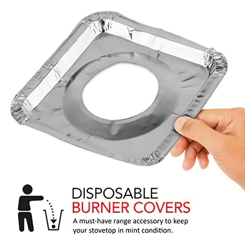 50pcs Aluminum Foil Gas Stove Lining Disposable Square Stove Bib Lining