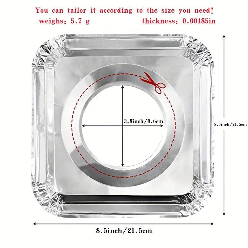 50pcs Aluminum Foil Gas Stove Lining Disposable Square Stove Bib Lining