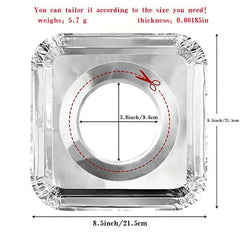 50pcs Aluminum Foil Gas Stove Lining Disposable Square Stove Bib Lining