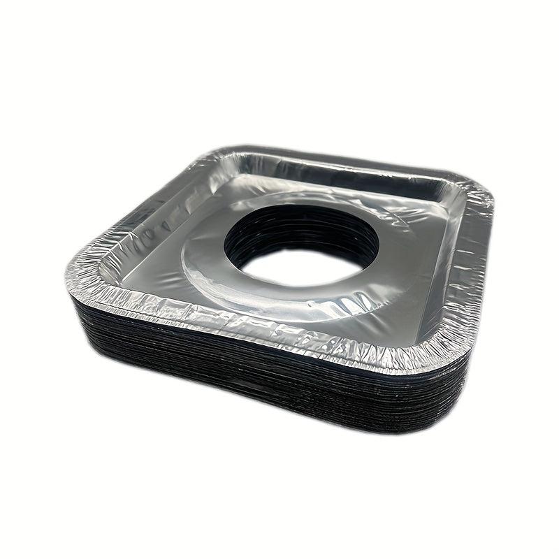 50pcs Aluminum Foil Gas Stove Lining Disposable Square Stove Bib Lining