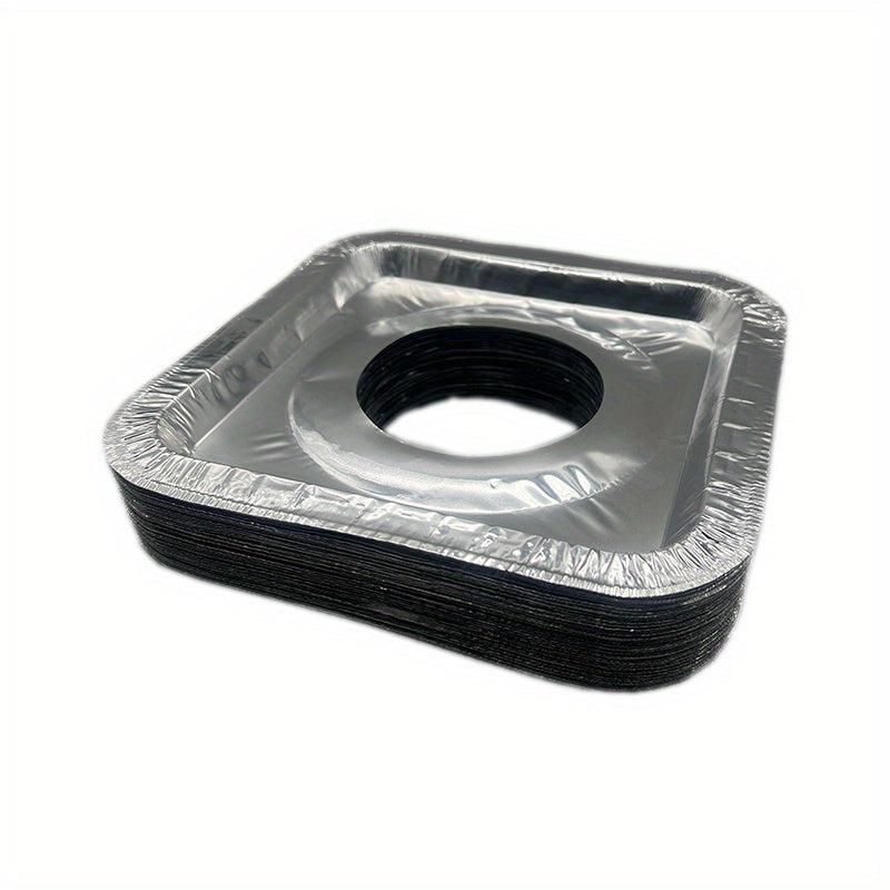 50pcs Aluminum Foil Gas Stove Lining Disposable Square Stove Bib Lining
