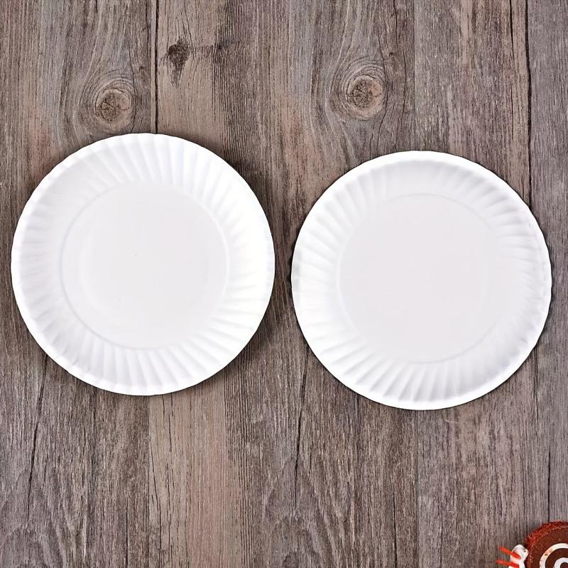 50pcs Disposable Paper Dinner Plate for Picnic Birthday Party Cake and Barbecue