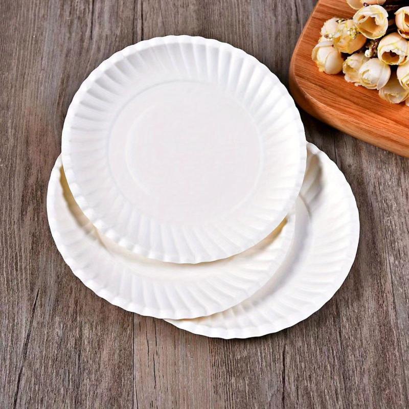 50pcs Disposable Paper Dinner Plate for Picnic Birthday Party Cake and Barbecue