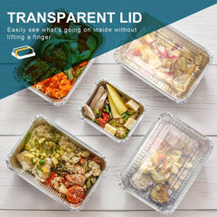 20pcs Aluminum Pans With Clear Lids Take Out Containers
