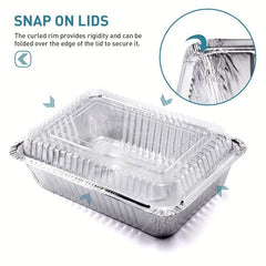 20pcs Aluminum Pans With Clear Lids Take Out Containers