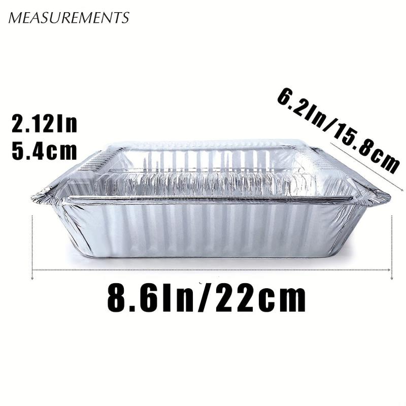 20pcs Aluminum Pans With Clear Lids Take Out Containers