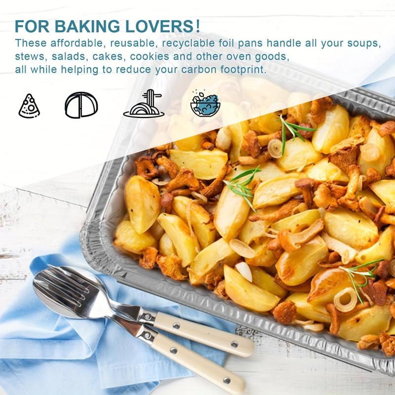 20pcs Aluminum Pans With Clear Lids Take Out Containers