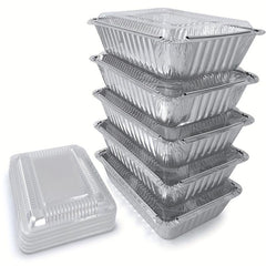 20pcs Aluminum Pans With Clear Lids Take Out Containers