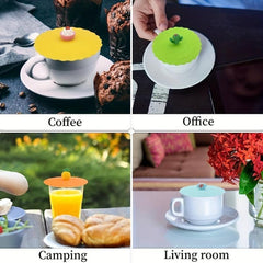 8pcs Silicone Cup Lids Cartoon Mug Covers Airtight Seal Hot Cup Lids
