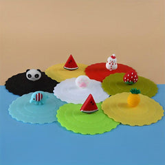 8pcs Silicone Cup Lids Cartoon Mug Covers Airtight Seal Hot Cup Lids