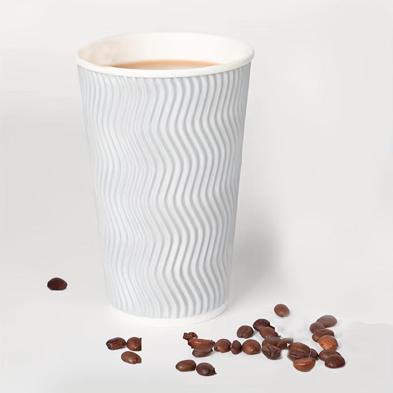 Disposable Corrugated Coffee Cups with Lids 8oz 12oz 16oz