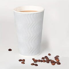 Disposable Corrugated Coffee Cups with Lids 8oz 12oz 16oz