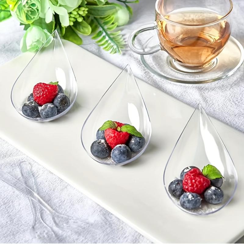 20pcs Disposable Plastic Large Spoon Dessert Cake Display Spoon Decoration Spoon
