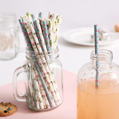 50pcs Biodegradable Paper Straws Hawaiian Straws - Party Events & Crafts