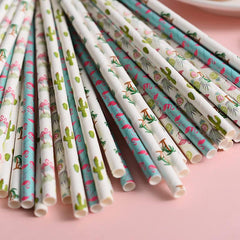 50pcs Biodegradable Paper Straws Hawaiian Straws - Party Events & Crafts